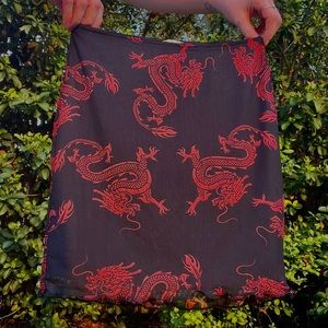 Black & Red Mesh Dragon Skirt